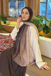 Lamelif Degrade Desen Soft Şal Siyah Toprak