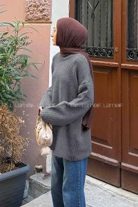 Lamelif Geniş Kollu Kazak Antrasit