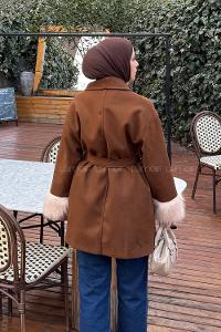 Bitter Brown Normal Neck Long Arm Coat
