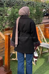 Black Normal Neck Long Arm Coat