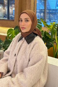 Lamelif Comfort Pamuk Eşarp Çikolata Kahve