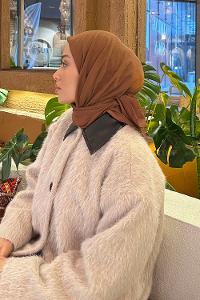 Lamelif Comfort Pamuk Eşarp Çikolata Kahve