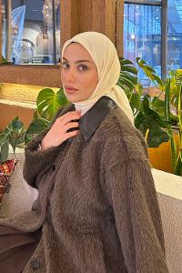 Lamelif Comfort Pamuk Eşarp Ekru