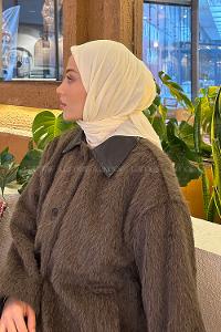 Lamelif Comfort Pamuk Eşarp Ekru