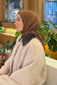 Lamelif Comfort Pamuk Eşarp Kahverengi