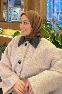 Lamelif Comfort Pamuk Eşarp Kahverengi