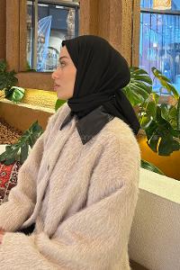 Lamelif Comfort Pamuk Eşarp Siyah