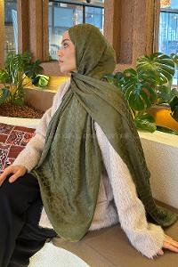 Lamelif  Bloom Desen Ayrobin Floş Jakar  Şal Adaçayı