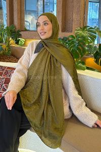 Lamelif  G Desen Ayrobin Floş Jakar  Şal Asker Yeşili