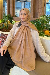 Lamelif  G Desen Ayrobin Floş Jakar  Şal Camel