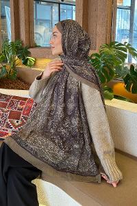 Lamelif Retro Desen Bambu Şal Haki