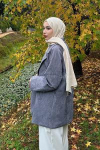 Lamelif Kaşe Kaban Gri