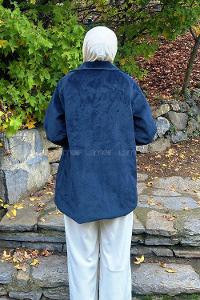 Lamelif Kaşe Kaban Lacivert