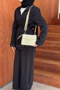 Gold Buckle Skin Hand Bag Bag