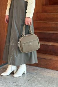 Soft Brown With Zipper Skin Hand Bag Bag