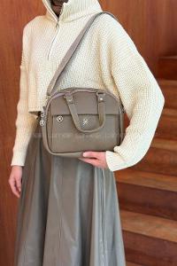 Soft Brown With Zipper Skin Hand Bag Bag