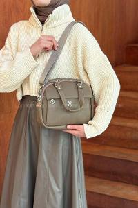 Soft Brown With Zipper Skin Hand Bag Bag