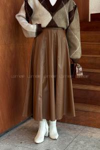 Lamelif Deri Etek Taba