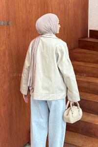 Water Green Shirt Collar Long Arm Gabardin Shirt