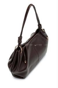 Lamelif Büzgü Detaylı Suni Deri Chen Kol Çanta Kahverengi