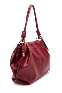 Lamelif Büzgü Detaylı Suni Deri Chen Kol Çanta Bordo