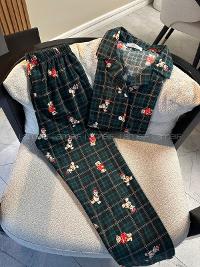 Lamelif Ekose Desen Ayıcıklı Pijama Takımı