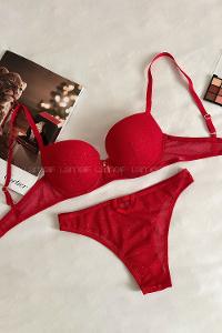 Red Cotton Fabric Underwire Support Bralet