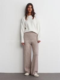 Lamelif 10640 Bisiklet Yaka Yumuşak Dokulu Kazak-Ekru