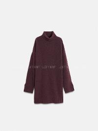 Lamelif 90265 Balıkçı Yaka Triko Elbise-Koyu Bordo