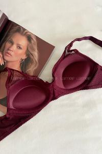 Lamelif Dantelli Tüllü Push Up Sütyen