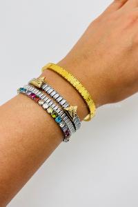 Gold Belted Gold Straight Wristband