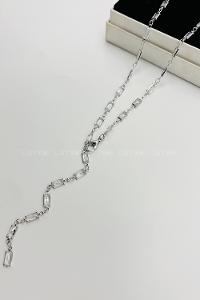 Lamelif Gümüş Çokrenkli Baget Y Kolye