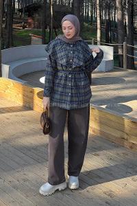 Lamelif Şal Yaka Gömlek Haki