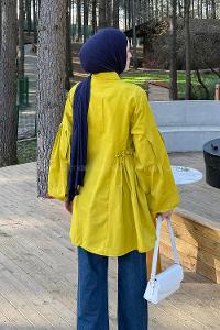 Lamelif Lopez Balon Kol Tunik Yağ Yeşili