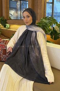 Anthracite Cotton Fabric Straight Shawl