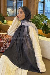 Anthracite Cotton Fabric Straight Shawl