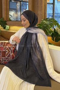 Anthracite Cotton Fabric Straight Shawl