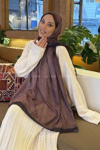 Chocolate Brown Cotton Fabric Straight Shawl
