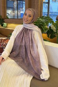 Lamelif Bulut Desen Müslin Şal Pudra