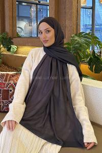 Black Brown Cotton Fabric Straight Shawl