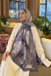 Anthracite Cotton Fabric Straight Shawl
