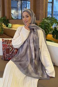 Gray Cotton Fabric Straight Shawl