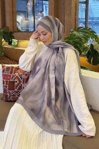 Gray Cotton Fabric Straight Shawl