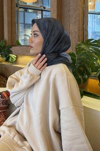 Lamelif Bulut Desen Soft Eşarp Antrasit