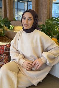 Lamelif Bulut Desen Soft Eşarp Koyu Bordo