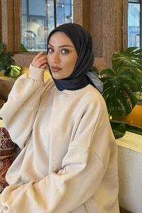 Lamelif Bulut Desen Soft Eşarp Siyah