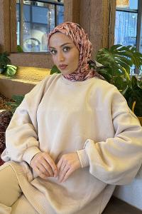 Powder Cotton Fabric Striped Flowering Straight Printed Scarf