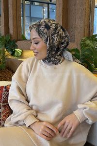 Lamelif Daisy Flowers Desen Soft Eşarp Taş Adaçayı