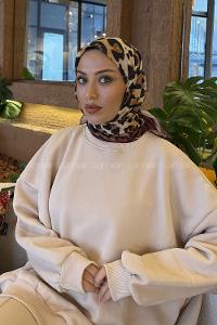 Claret Red Cotton Fabric Striped Flowering Straight Printed Scarf