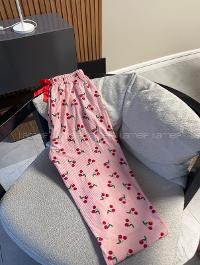 Lamelif Milan Kumaş Kirazlı Pijama Altı